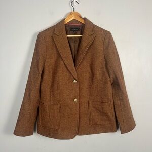 Talbots Classic Shetland Wool Blend Blazer Herringbone Women's 14